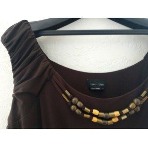 Max and Cleo chocolate tea dress with ornaments M